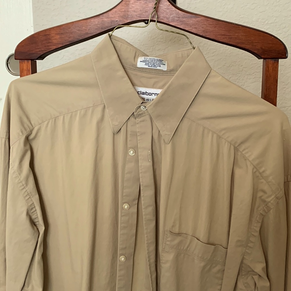 Mens Claiborne tan dress shirt